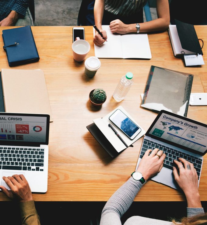 Business people working on a laptop