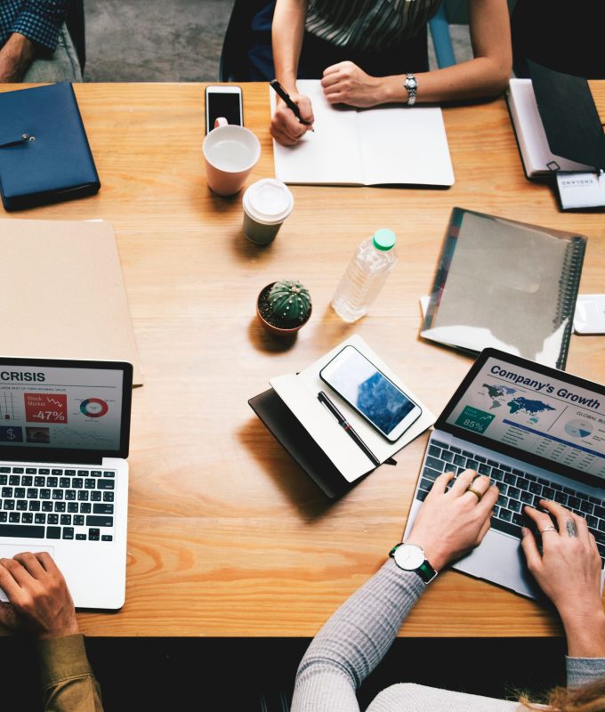 Business people working on a laptop